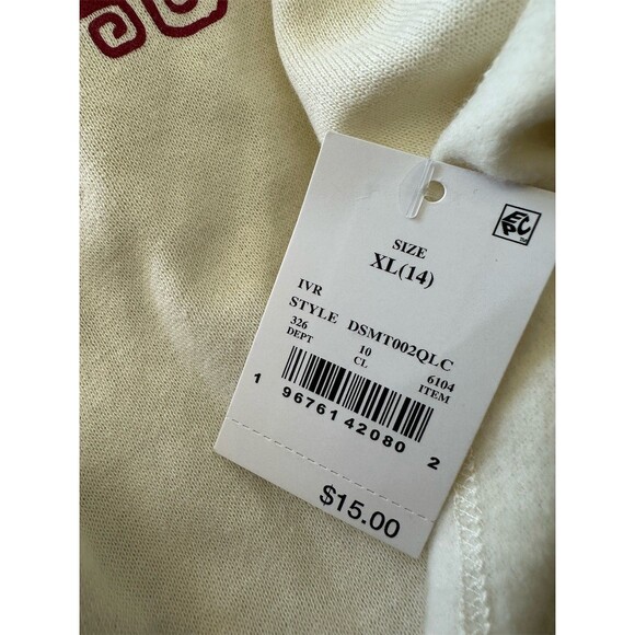 Disney Moana 2 Girls Sweatshirt Ivory Graphic Crewneck Pullover XL 14 - Picture 7 of 7